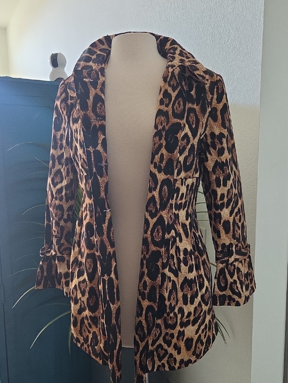 Leopard-Print Peacoat